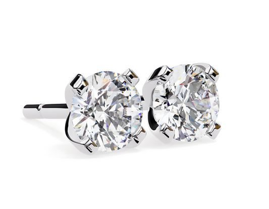 LGD Solitaire Ear Studs (2.40 cts) Round Stone DCER-3