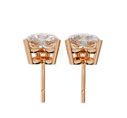 LGD Solitaire Ear Studs (2.40 cts) Heart Stone DCER-4