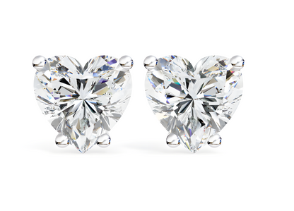 LGD Solitaire Ear Studs (2.40 cts) Heart Stone DCER-4