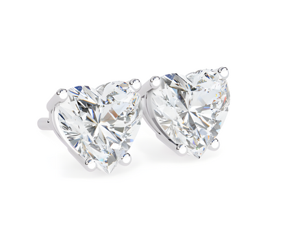 LGD Solitaire Ear Studs (2.40 cts) Heart Stone DCER-4