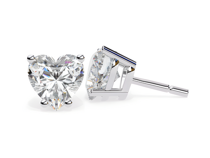 LGD Solitaire Ear Studs (2.40 cts) Heart Stone DCER-4
