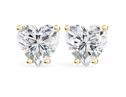 LGD Solitaire Ear Studs (2.40 cts) Heart Stone DCER-4