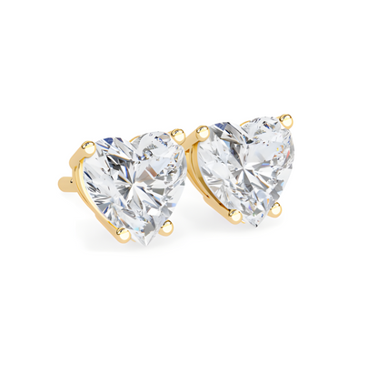 LGD Solitaire Ear Studs (2.40 cts) Heart Stone DCER-4