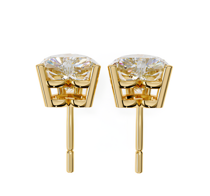 LGD Solitaire Ear Studs (2.40 cts) Heart Stone DCER-4