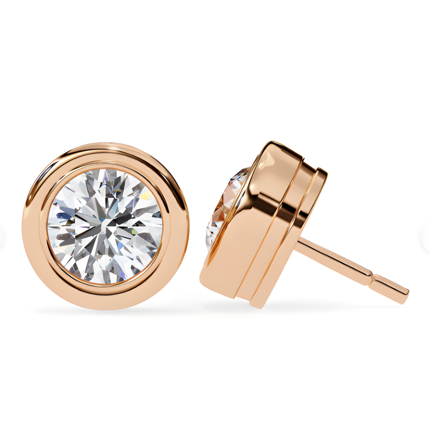 LGD Solitaire Ear Studs (2.20 cts) Round Stone DCER-5