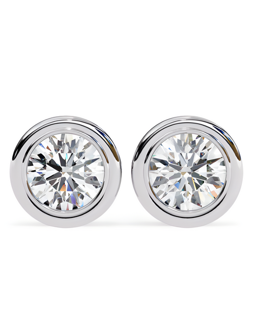 LGD Solitaire Ear Studs (2.20 cts) Round Stone DCER-5