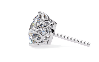 LGD Solitaire Ear Studs (3.10 cts) Round Stone DCER-6