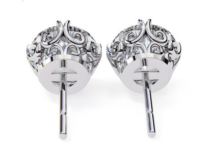 LGD Solitaire Ear Studs (3.10 cts) Round Stone DCER-6