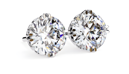 LGD Solitaire Ear Studs (3.10 cts) Round Stone DCER-6