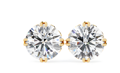 LGD Solitaire Ear Studs (3.10 cts) Round Stone DCER-6