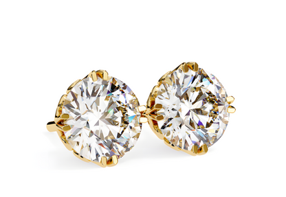 LGD Solitaire Ear Studs (3.10 cts) Round Stone DCER-6