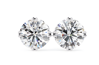 LGD Solitaire Ear Studs (3.10 cts) Round Stone DCER-6