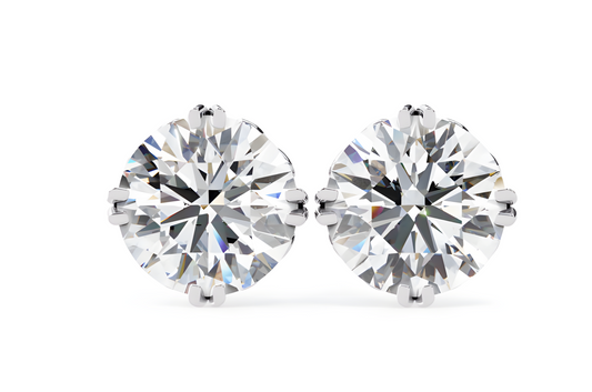 LGD Solitaire Ear Studs (3.10 cts) Round Stone DCER-6