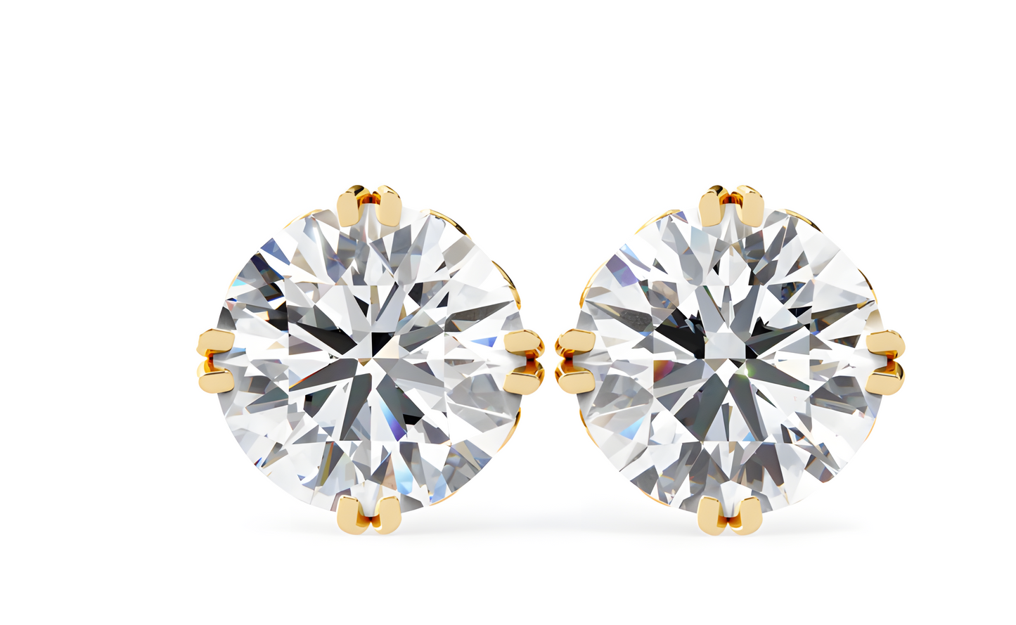 LGD Solitaire Ear Studs (3.10 cts) Round Stone DCER-6