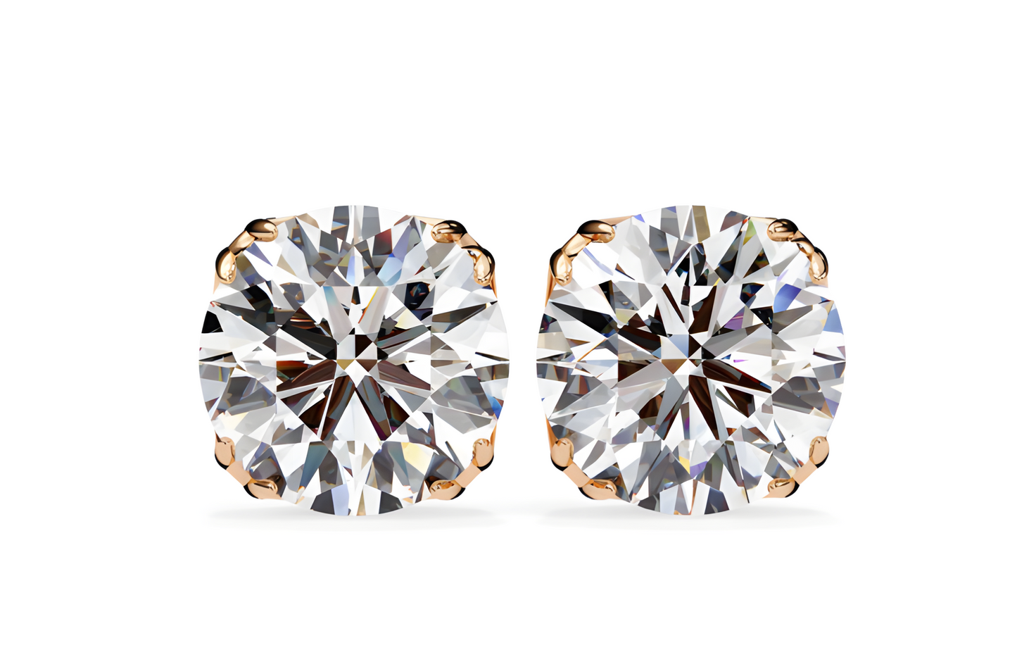 LGD Solitaire Ear Studs (2.10 cts) Round Stone DCER-7
