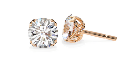 LGD Solitaire Ear Studs (2.10 cts) Round Stone DCER-7