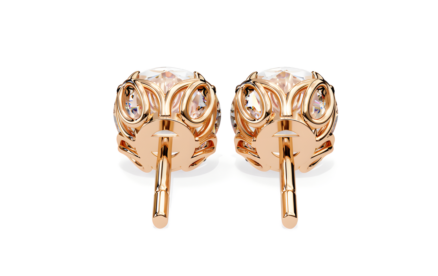 LGD Solitaire Ear Studs (2.10 cts) Round Stone DCER-7