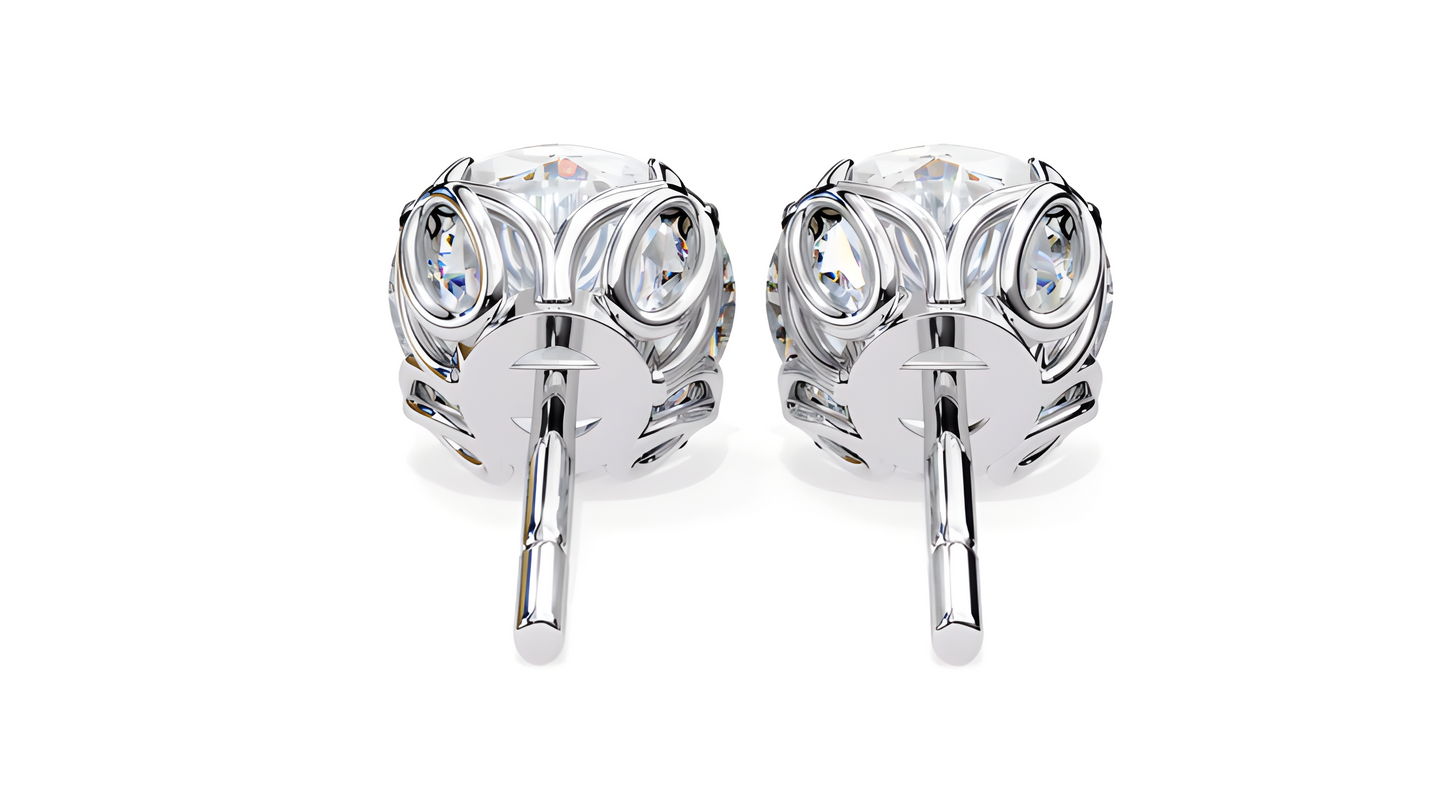 LGD Solitaire Ear Studs (2.10 cts) Round Stone DCER-7