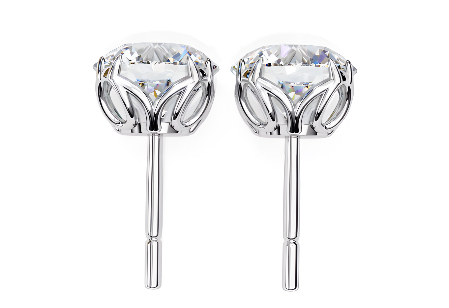 LGD Solitaire Ear Studs (2.10 cts) Round Stone DCER-7