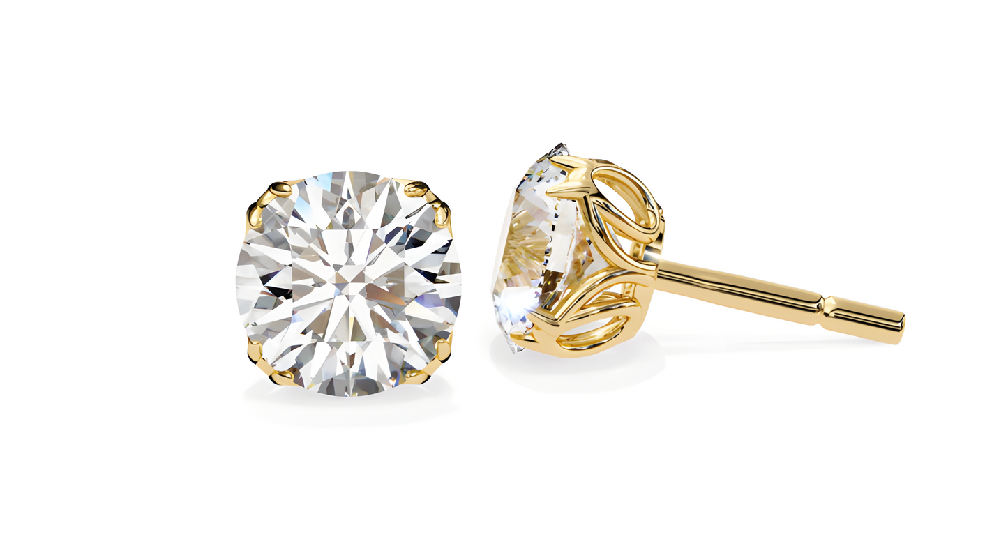 LGD Solitaire Ear Studs (2.10 cts) Round Stone DCER-7