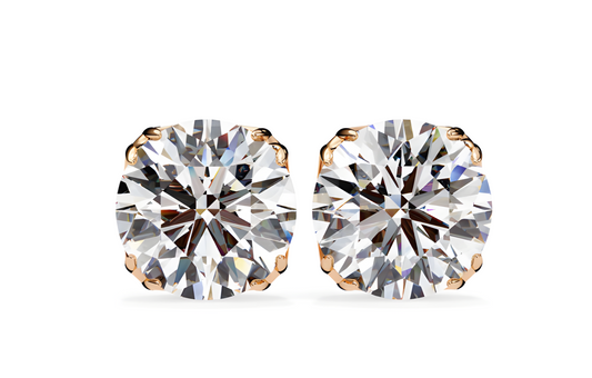 LGD Solitaire Ear Studs (2.10 cts) Round Stone DCER-7