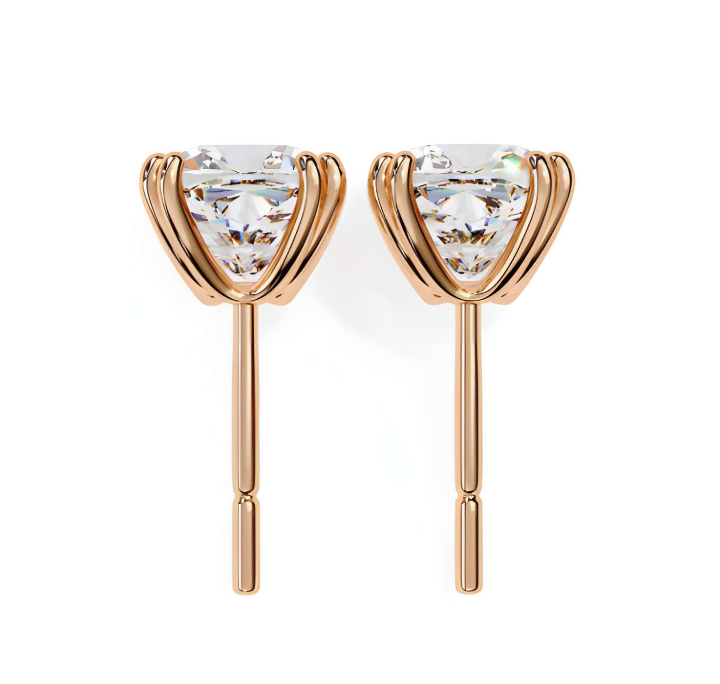 LGD Solitaire Ear Studs (2.24 cts) Cushion Brilliant Stone DCER-8