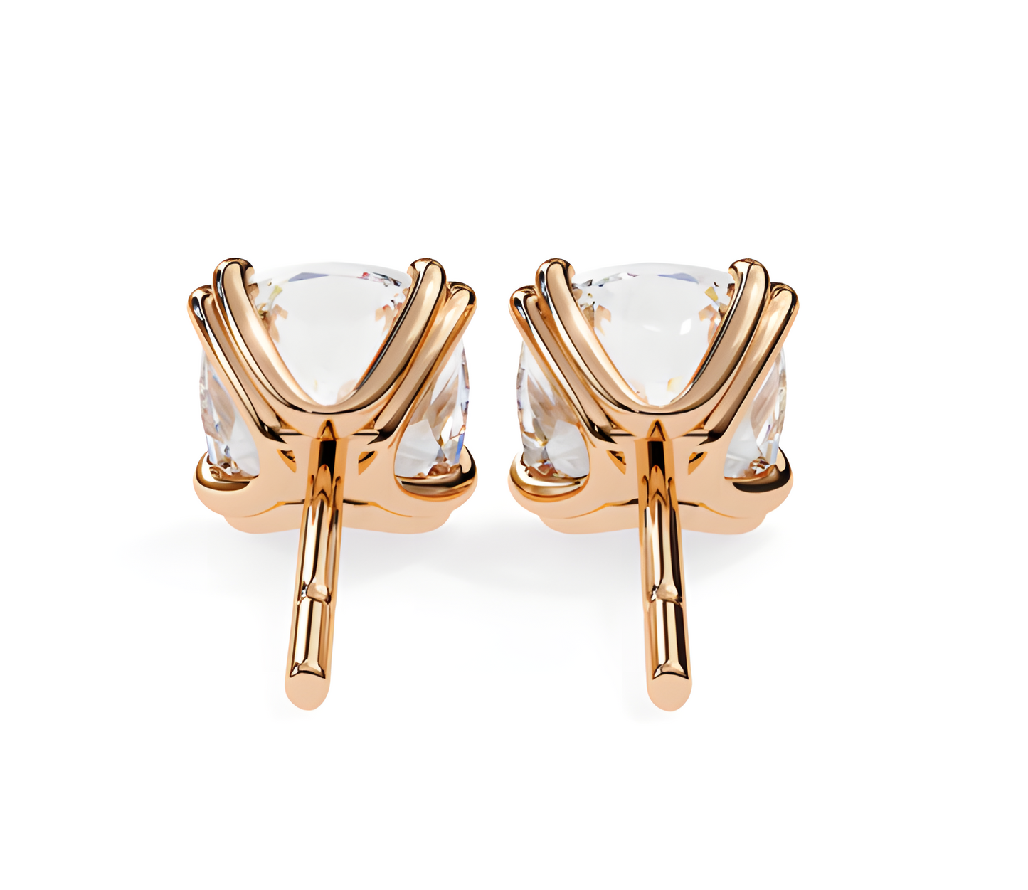 LGD Solitaire Ear Studs (2.24 cts) Cushion Brilliant Stone DCER-8