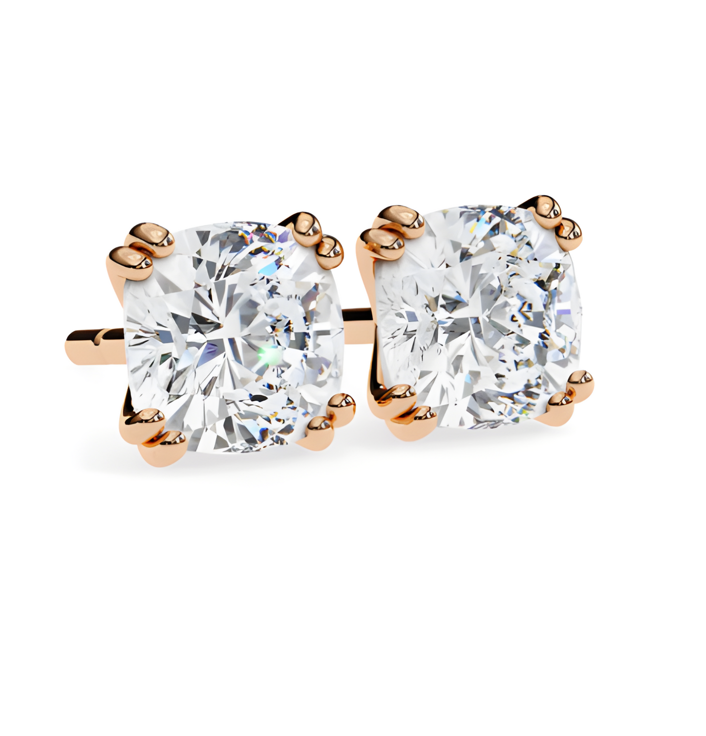 LGD Solitaire Ear Studs (2.24 cts) Cushion Brilliant Stone DCER-8