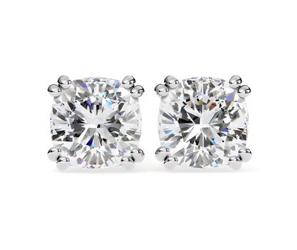 LGD Solitaire Ear Studs (2.24 cts) Cushion Brilliant Stone DCER-8