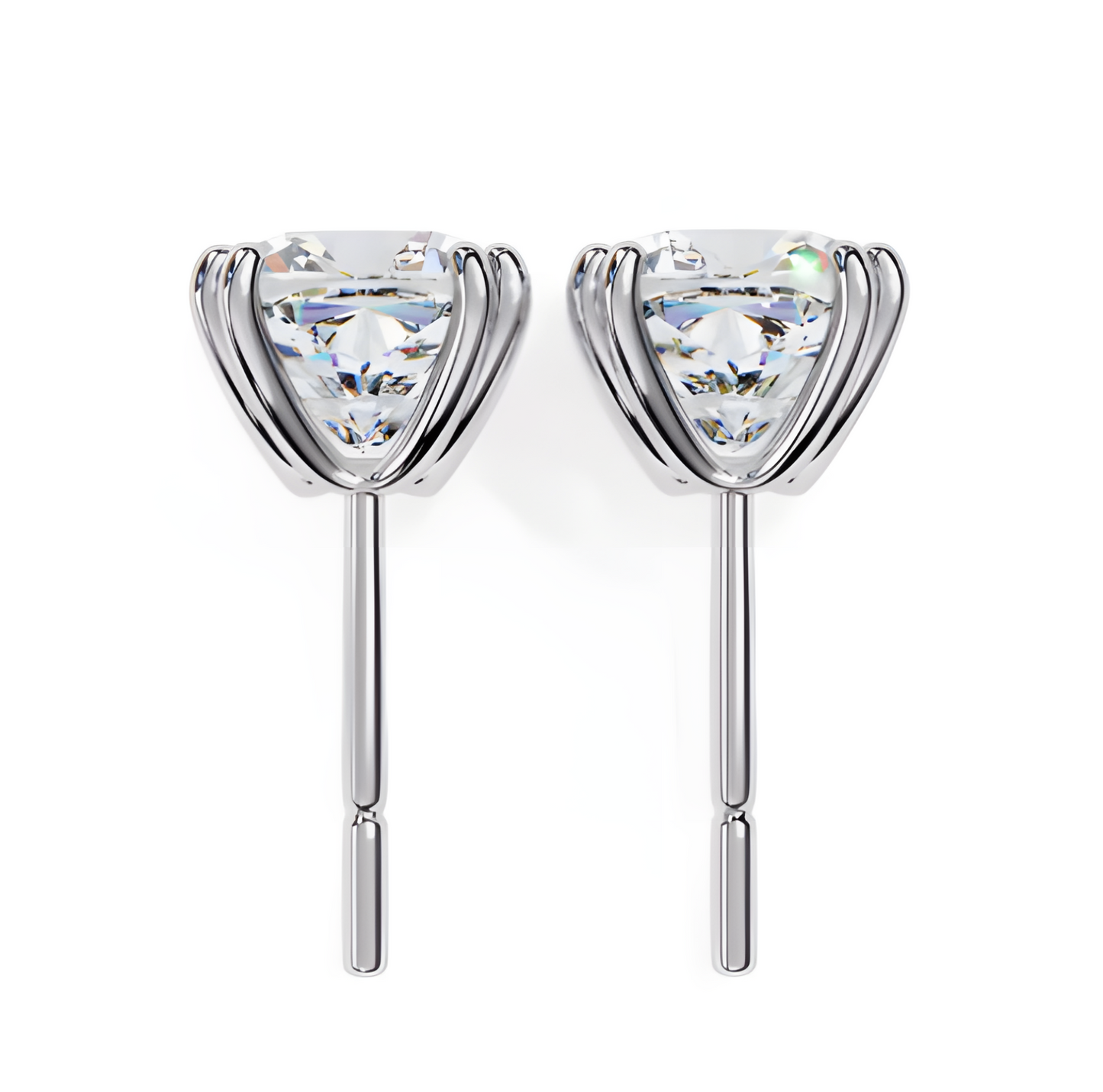LGD Solitaire Ear Studs (2.24 cts) Cushion Brilliant Stone DCER-8