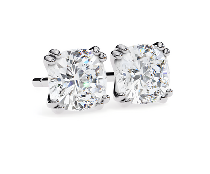 LGD Solitaire Ear Studs (2.24 cts) Cushion Brilliant Stone DCER-8