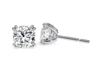 LGD Solitaire Ear Studs (2.24 cts) Cushion Brilliant Stone DCER-8