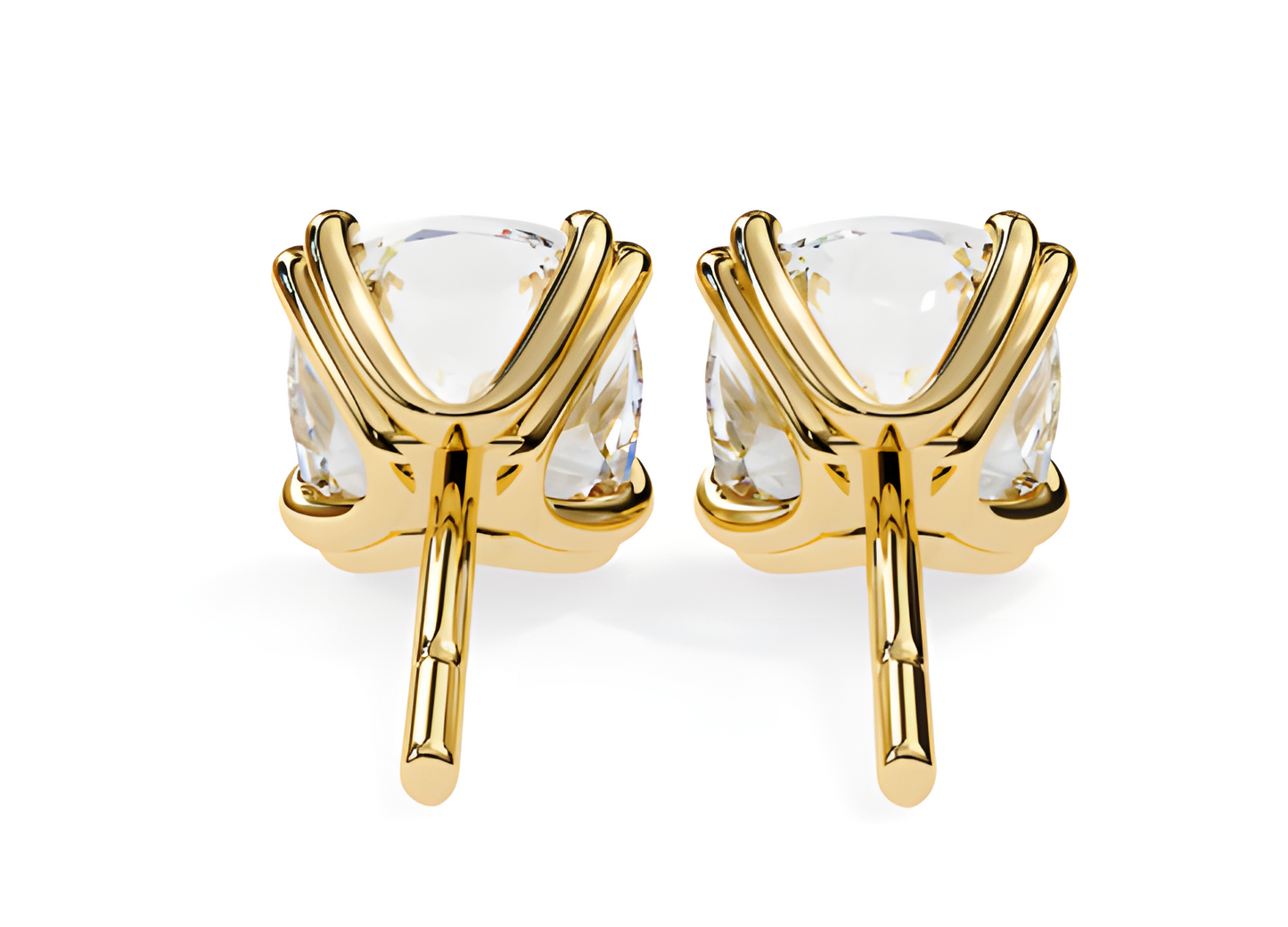 LGD Solitaire Ear Studs (2.24 cts) Cushion Brilliant Stone DCER-8