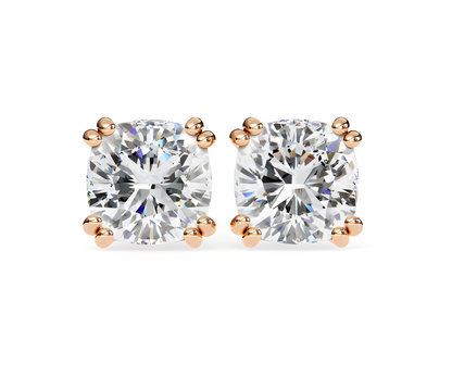 LGD Solitaire Ear Studs (2.24 cts) Cushion Brilliant Stone DCER-8