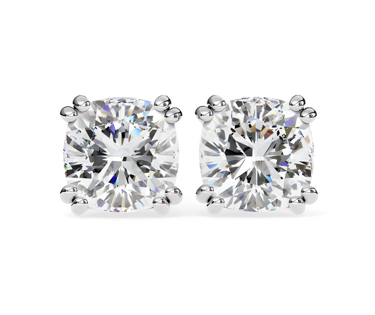 LGD Solitaire Ear Studs (2.24 cts) Cushion Brilliant Stone DCER-8