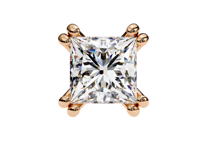 LGD Solitaire Ear Studs (2.42 cts) Princess  Stone DCER-9