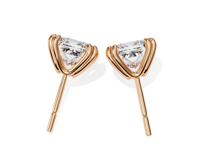 LGD Solitaire Ear Studs (2.42 cts) Princess  Stone DCER-9