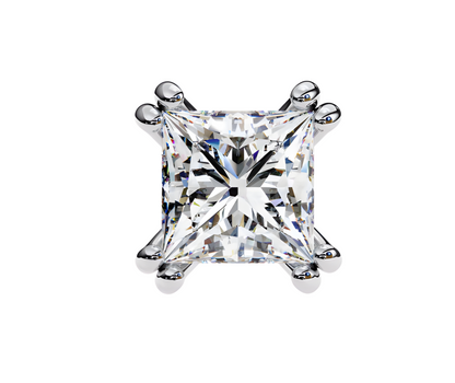 LGD Solitaire Ear Studs (2.42 cts) Princess  Stone DCER-9