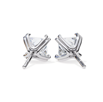LGD Solitaire Ear Studs (2.42 cts) Princess  Stone DCER-9