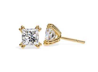 LGD Solitaire Ear Studs (2.42 cts) Princess  Stone DCER-9