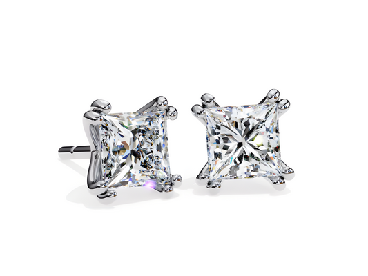 LGD Solitaire Ear Studs (2.42 cts) Princess  Stone DCER-9