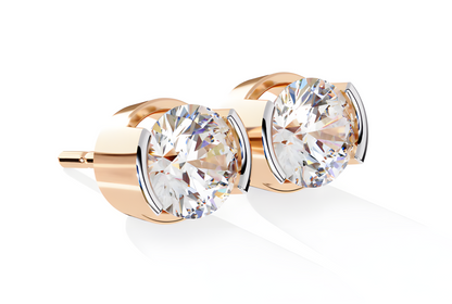 LGD Solitaire Ear Studs (2.60 cts) Round Stone DCER-15
