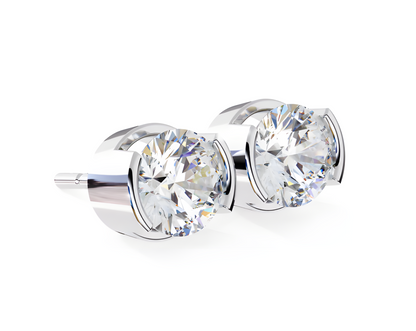 LGD Solitaire Ear Studs (2.60 cts) Round Stone DCER-15