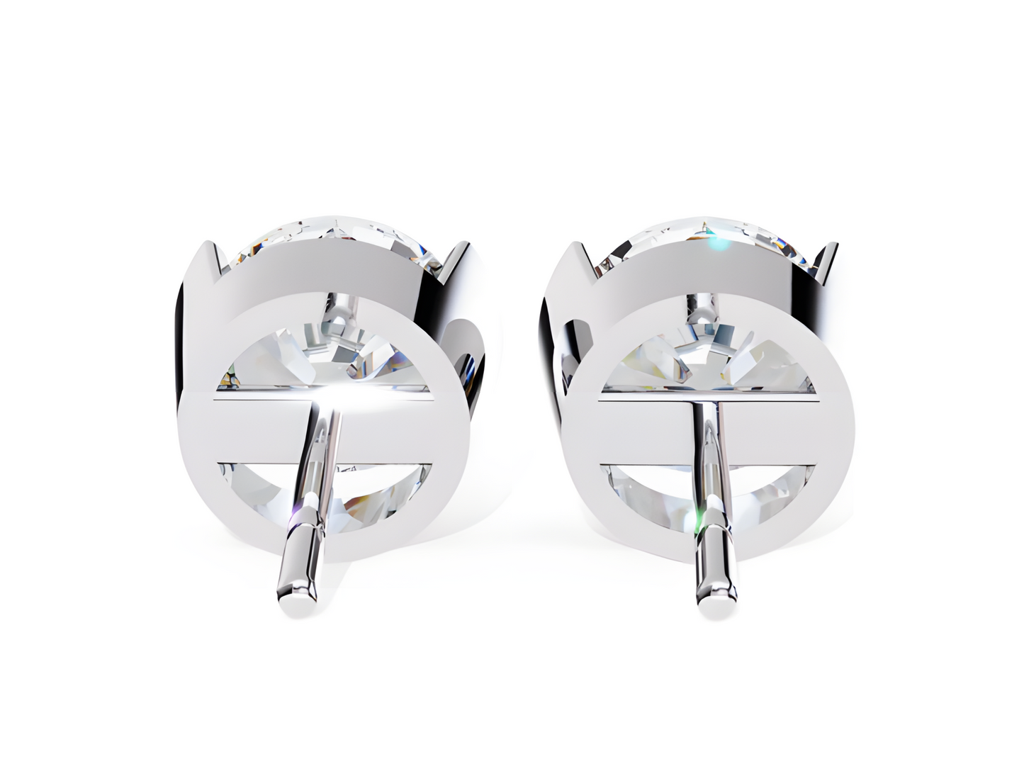 LGD Solitaire Ear Studs (2.60 cts) Round Stone DCER-15