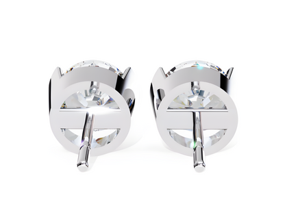LGD Solitaire Ear Studs (2.60 cts) Round Stone DCER-15
