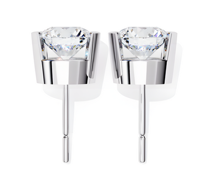LGD Solitaire Ear Studs (2.60 cts) Round Stone DCER-15