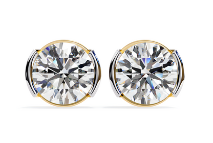 LGD Solitaire Ear Studs (2.60 cts) Round Stone DCER-15