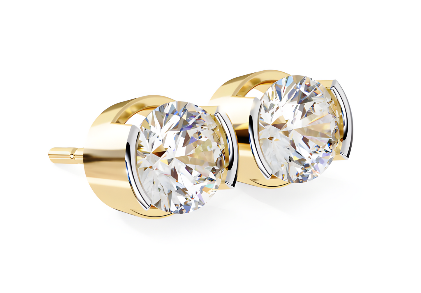 LGD Solitaire Ear Studs (2.60 cts) Round Stone DCER-15