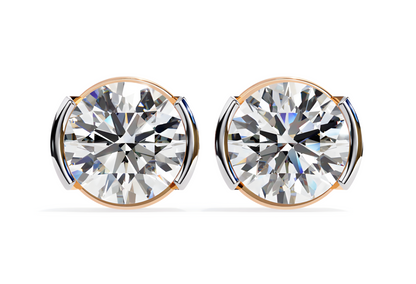 LGD Solitaire Ear Studs (2.60 cts) Round Stone DCER-15