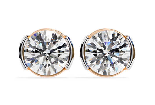 LGD Solitaire Ear Studs (2.60 cts) Round Stone DCER-15